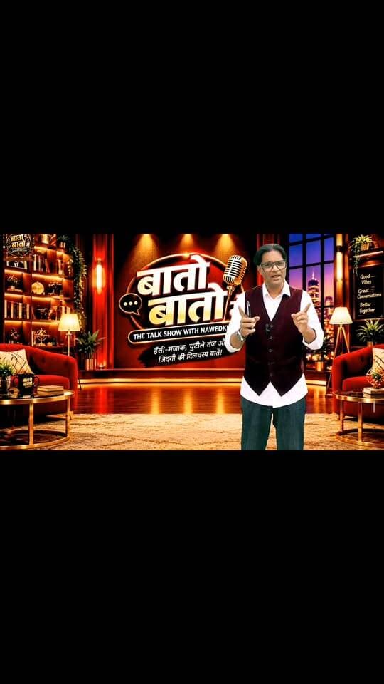 🎙️ एक नया शो, नई बातें और हँसी के साथ ज़िंदगी का आईना!
आपके अपने Nawedkkhan के साथ शुरू हो रहा है नया शो “बातो बातो में — The Talk Show with Nawedkkhan”।
हमारे पहले एपिसोड का नाम है — “फ़र्क पड़ता है!” 😄
आजकल मोबाइल के लाइक्स से हमारा मूड बनता है, खाने से पहले फोटो खिंचती है और पड़ोसी की नई गाड़ी देखकर हम भी हिसाब लगाने लगते हैं!
लेकिन सवाल है—क्या हम खुश रहने से ज़्यादा खुश दिखाई देने में लगे हैं?
देखिए हमारा पहला एपिसोड, अपनी राय कमेंट में दीजिए और वीडियो को दोस्तों के साथ शेयर कीजिए।
बातो बातो में — हँसी भी होगी… और बात भी होगी! ❤️
#BaatoBaatoMe #Nawedkkhan #FarkPadtaHai #HindiTalkShow #ComedyAndLife @ Part 7