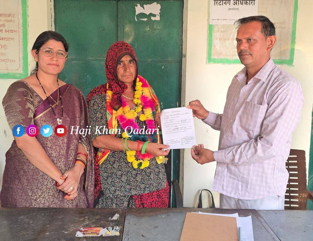 भीमा राम सुथार की ढाणी ग्राम पंचायत में ढेली देवी निर्विरोध सरपंच निर्वाचित, साथ ही सभी 7 वार्डों पर भी वार्ड पंच निर्विरोध निर्वाचित हुए।