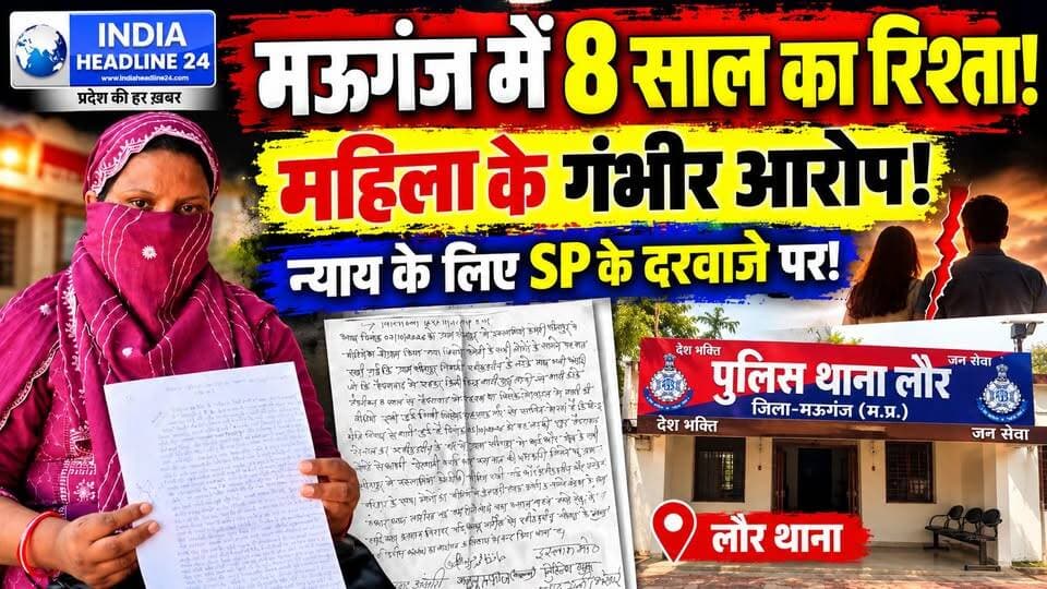 मऊगंज में महिला के गंभीर आरोप! आठ साल के रिश्ते के बाद नकदी-जेवरात ले जाने और प्रताड़ना का दावा, SP से लगाई न्याय की गुहार
#मऊगंज #मऊगंज_न्यूज #सीतापुर #रीवा #मध्यप्रदेश #मध्यप्रदेश_न्यूज #लौर_थाना #महिला_न्याय #महिला_सुरक्षा #पुलिस_कार्रवाई #क्राइम_न्यूज #ताजा_खबर #ब्रेकिंग_न्यूज #देश_दुनिया #जनता_की_आवाज #IndiaHeadline24 #MauganjNews #MPNews #RewaNews #JusticeForWomen