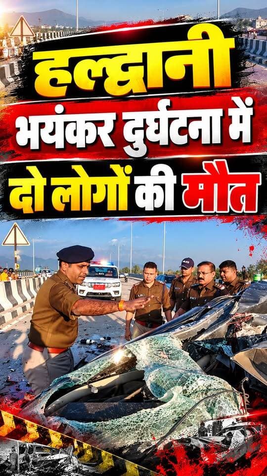 #हल्द्वानी तीन पानी बाईपास में हुई दुर्घटना में कार में सवार दो लोगों की मौत हो चुकी है जबकि दो गंभीर हैं #एसएसपी ने मौके पर पहुंचकर घटना का स्थल निरीक्षण किया है और ओवर स्पीड कारण बताया है।