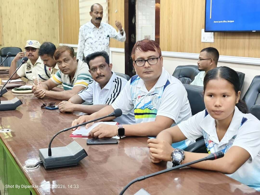 *Preparations for Khel Maharan 3.0 | Morigaon District*
A Legislative Assembly Level Meeting for the preparation of Khel Maharan 3.0 was held today at the Conference Hall of the DC Office, Morigaon, under the chairpersonship of Smti Srishti Singh, IAS, District Commissioner, Morigaon.
The meeting was attended by Dr. Nilakhi Baishya, ACS, ADC (Sports); Sri Subhankar Hore, ACS, Assistant Commissioner; Sri Chandan Talukdar, District Sports Officer; Dr. Apurba Thakuria, Inspector of Schools; and other dignitaries.
Discussions were held on preparatory arrangements, selection of venues and fields, and the necessary measures to ensure the successful conduct of Khel Maharan 3.0 across Morigaon district.