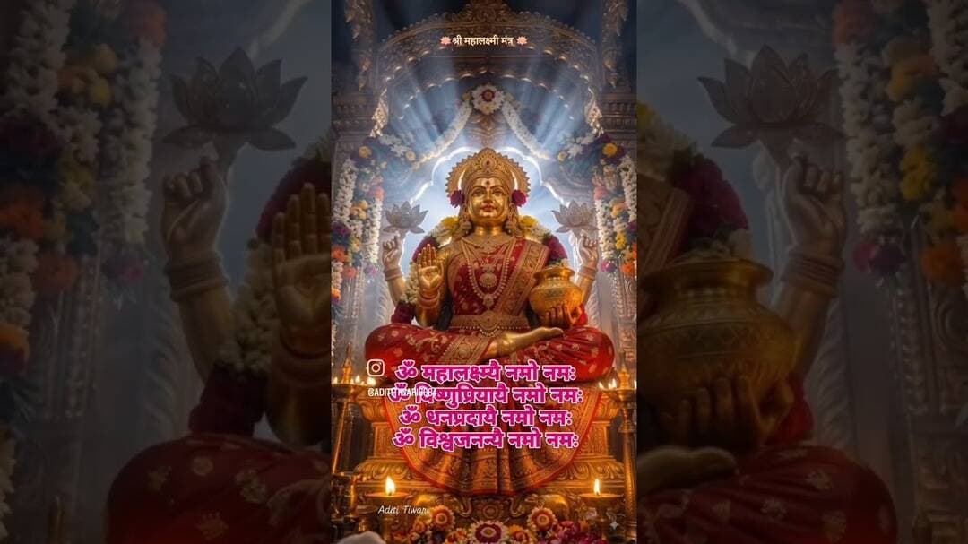ॐ महालक्ष्मये नमो नमः ॐ विष्णुप्रियाए नमो नमः #lakshmi #vaibhavlakshmi #arti #viral