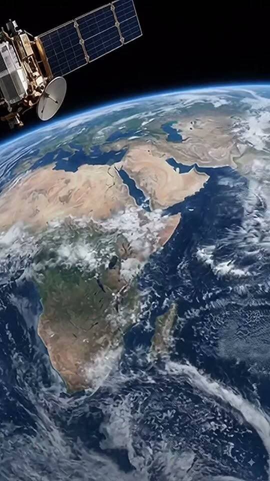 Just a satellite passing by, capturing the breathtaking view of Africa and beyond. If you could view Earth from space for one day, where would you look first? #satellite #earth #geography