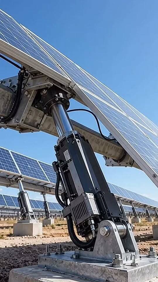 Look at this smooth mechanism in action! Precision engineering keeping solar panels pointed right at the sun. What do you think of this tracking design? #SolarTracker #Engineering #GreenTech