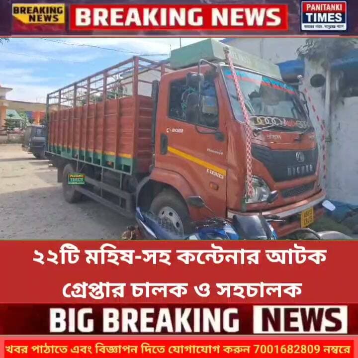 ২২টি মহিষ-সহ কন্টেনার আটক, গ্রেপ্তার চালক ও সহচালক।
#nonflowers #LatestNews #Panitankitimes #everyonefollowers #highlights #everyone #dhoklarecipe #Bollywood