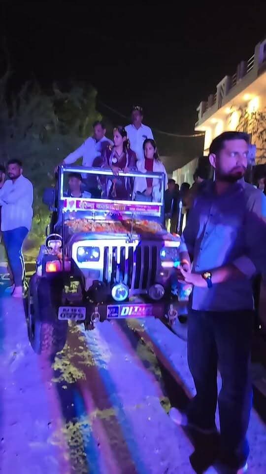 नवलगढ़ पंचायत समिति वार्ड नंबर 5 से कांग्रेस प्रत्याशी सुनीता राकेश सैनी की चुनावी सभा