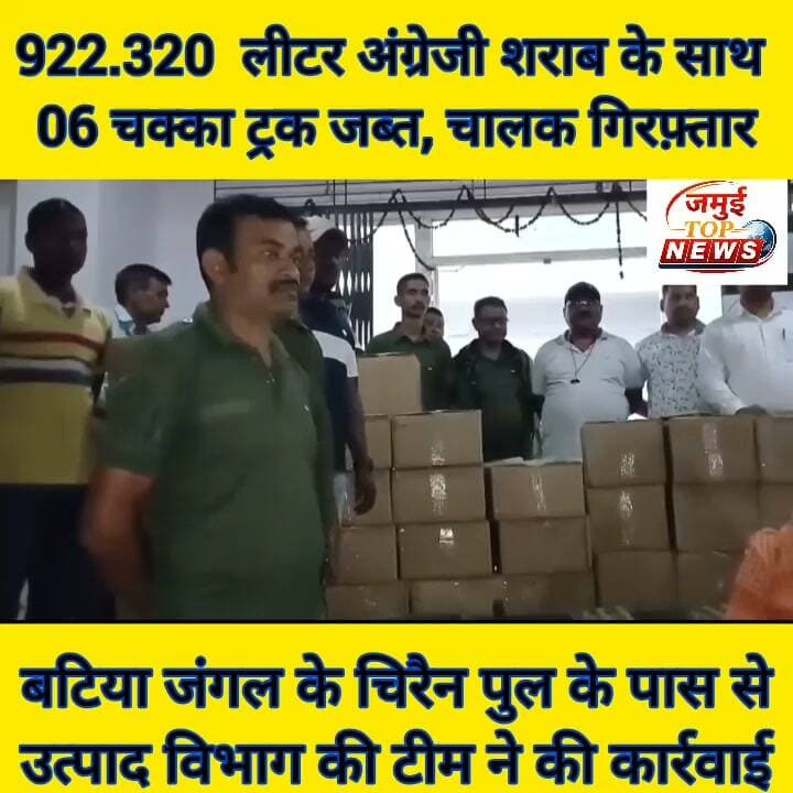 जमुई: 06 चक्का ट्रक में बॉक्स बनाकर की जा रही शराब की तस्करी को उत्पाद विभाग ने पकड़ा
जमुई: विभाग के सचिव और जिलाधिकारी के निर्देश पर शराब के विरुद्ध की जा रही वाहन जांच के दौरान एक बार फिर उत्पाद विभाग की टीम को अवैध शराब की बड़ी खेप पकड़ने में कामयाबी मिली है।
इस बार सोमवार की शाम सोनो- चकाई मुख्य मार्ग पर बटिया जंगल स्थित चिरैन पुल के पास एक छह चक्का ट्रक में बने बॉक्स से 922. 320 लीटर अंग्रेजी शराब बरामद किया गया। साथ ही चालक को गिरफ्तार किया गया है। गिरफ्तार चालक की पहचान हरियाणा के हिसार जिला निवासी सुभाष चंद्र सोनी के पुत्र विजय सोनी के रूप में हुई है। यह कार्रवाई उत्पाद थाना प्रभारी गौरीशंकर कुमार के नेतृत्व में एएसआई महेंद्र कुमार द्वारा की गई है, जो उत्पाद विभाग के लिए बड़ी कामयाबी मानी जा रही है। अन्य शराब तस्करों के बीच भी दहशत फैली हुई है। उत्पाद अधीक्षक सुभाष कुमार ने बताया कि आगामी दीपावली पर्व को लेकर जमुई- झारखंड सीमावर्ती क्षेत्रों में शराब के विरुद्ध छापेमारी और वाहन जांच अभियान तेज कर दी गई है। इसी क्रम में उत्पाद थाना प्रभारी गौरीशंकर कुमार के नेतृत्व में एएसआई महेंद्र कुमार द्वारा एक खाली छह चक्का ट्रक की जांच की गई। जांच के दौरान ट्रक में बने बाक्स से विभिन्न ब्रांड का 922. 320 लीटर अंग्रेजी शराब बरामद कर चालक को गिरफ्तार किया गया है। अवैध शराब की खेप धनबाद से सोनो लाई जा रही थी। शराब तस्कर का भी पता लगाया जा रहा है। शराब के विरुद्ध लगातार छापेमारी जारी है। #Sharabbandi #jamuiPolice #UtpadVibhag #crime #CrimeNews