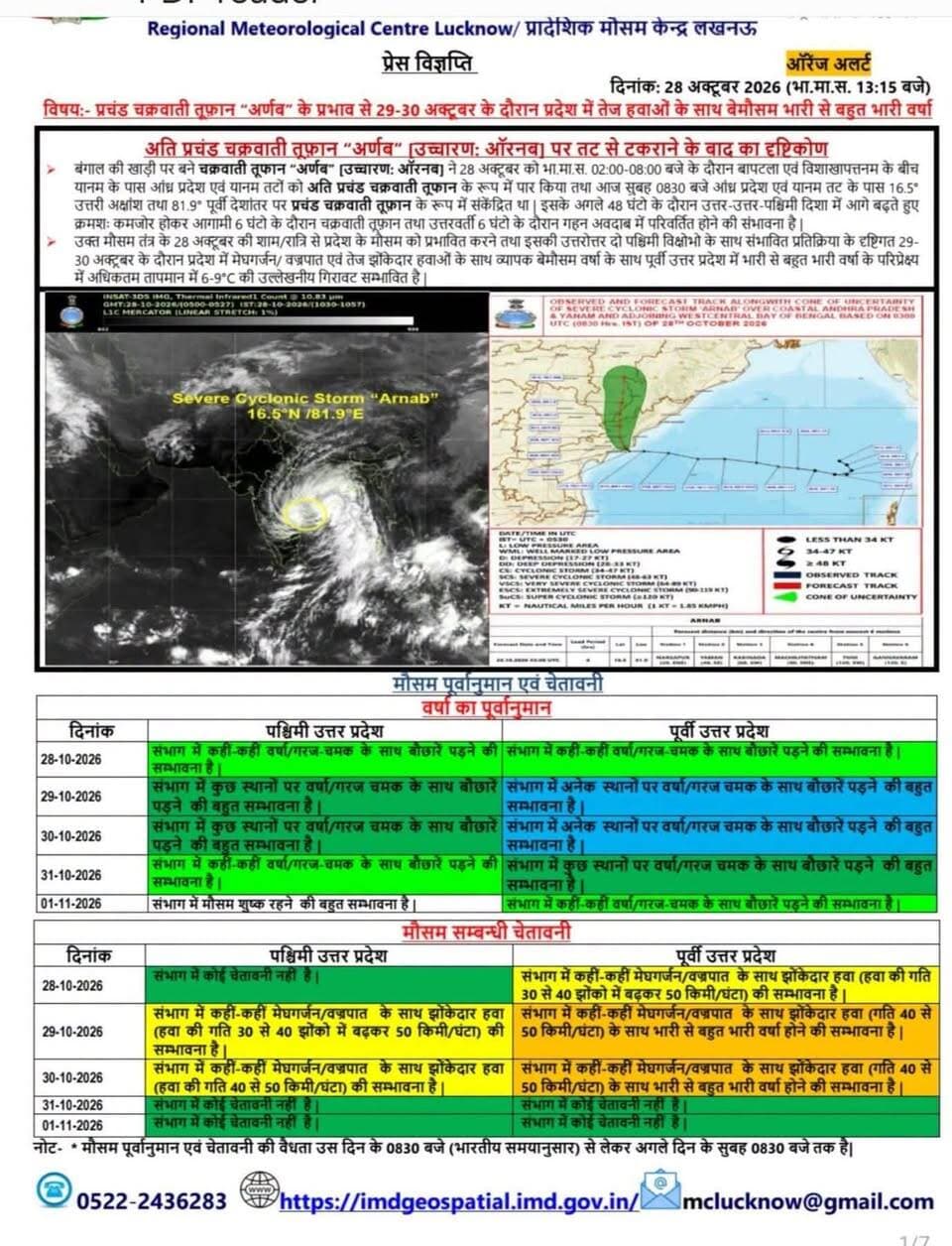 अर्नव तूफान का Landfall उड़ीसा सहित दक्षिण भारत में भारी उत्पात मचाने के बाद उत्तर प्रदेश का रूख कर रहा है, #बाराबंकी सहित अवध क्षेत्र में 29 और 30 अक्टूबर को 50km/h की गति से हवाएं चलने और भारी #बारिश की चेतावनी है।
#rainalert #viralpost #barabankiupdates