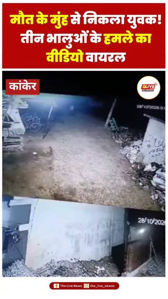 कांकेर में भालुओं का आतंक! बेवरती में 3 भालुओं के हमले से बाल-बाल बचा युवक
.
.
#chhattisgarh #reelsinstagram #reels #shorts #viral