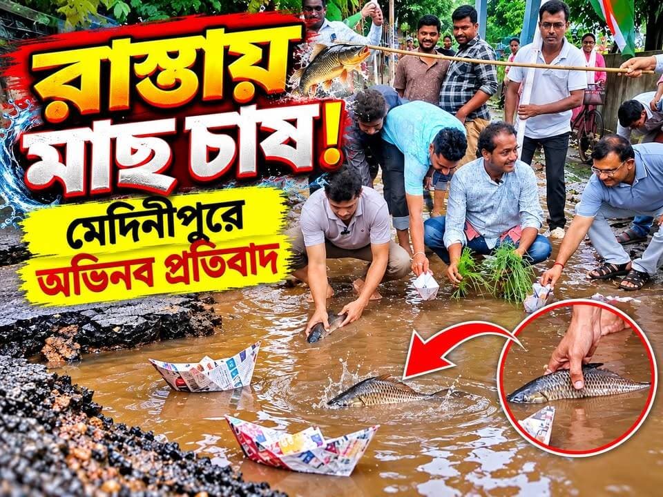 রাস্তায় বড় বড় গর্ত, জমা জলে মাছ ছাড়ল কংগ্রেস! মেদিনীপুরে অভিনব প্রতিবাদ!
#MedinipurLive #MedinipurNews #CongressProtest #WestMedinipur #medinipurmedicalcollege