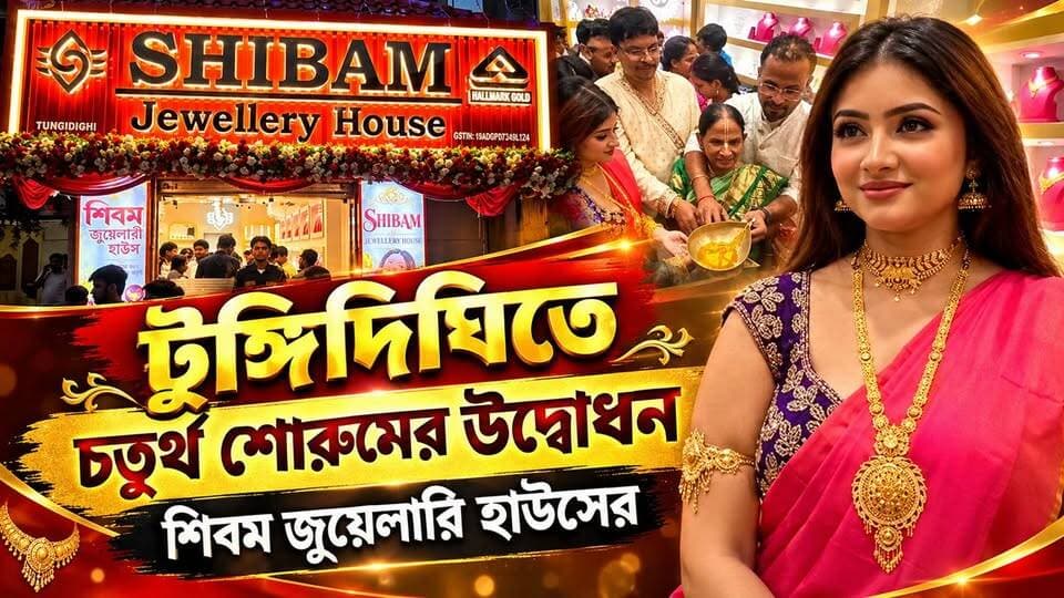 টুঙ্গিদিঘিতে চতুর্থ শোরুমের উদ্বোধন শিবম জুয়েলারি হাউসের