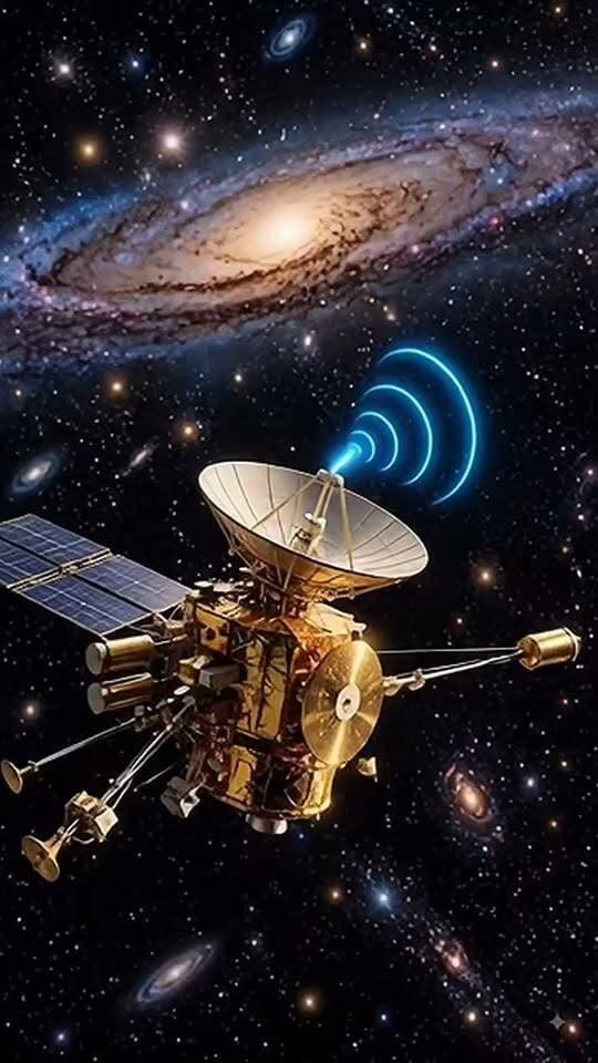 Just a tiny spacecraft calling home across the galaxy! Isn't it mind-blowing that we can chat with machines floating in deep space? Drop a thought below! #Spacecraft #Universe #SpaceLovers #SciFiRealLife