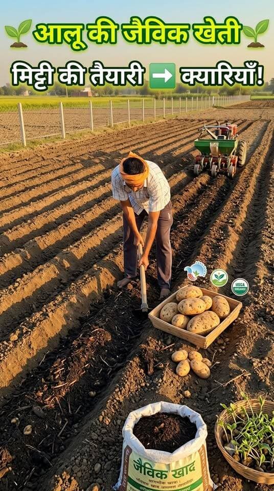 🥔🌱 प्राकृतिक एवं जैविक खेती की ओर एक कदम! 🌿
खेत में आलू लगाने के लिए क्यारियाँ तैयार की जा रही हैं। इसके बाद इस खेत में प्राकृतिक एवं जैविक विधि से आलू की खेती की जाएगी। 🚜🌾
हमारा प्रयास है कि मिट्टी की उर्वरता बनी रहे और हमें स्वस्थ एवं गुणवत्तापूर्ण फसल प्राप्त हो।
🙏 किसान भाइयों का सहयोग और आशीर्वाद बनाए रखें।
❤️ पोस्ट पसंद आए तो लाइक, कमेंट और शेयर जरूर करें।
जय जवान 🇮🇳 जय किसान 🌾
#जैविकखेती #प्राकृतिकखेती #आलूकीखेती #किसान #OrganicFarming
