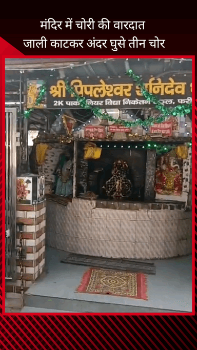 फरीदाबाद: फरीदाबाद एनआईटी-2 के मंदिर में चोरी, जाली काटकर घुसे तीन चोर CCTV में कैद