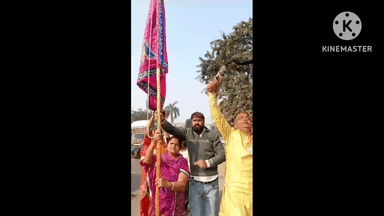 पथरगामा: पथरगामा में 'एक निशान श्याम के नाम' डाक निशान यात्रा का भव्य आयोजन