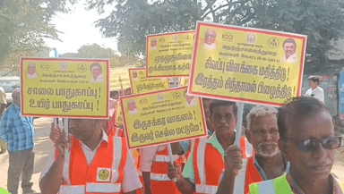 காரியமங்கலம்: காரிமங்கலத்தில் நெடுஞ்சாலை துறை சார்பில் சாலை விழிப்புணர்வு பேரணி