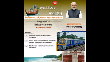 The Thrissur - Guruvayur passenger train strengthens rail connectivity within Thrissur district, improving access to Guruvayur & Thrissur and more affordable for commuters and devotees.
#AmritBharatExpress4Kerala
#ViksitKeralaViksitBharat