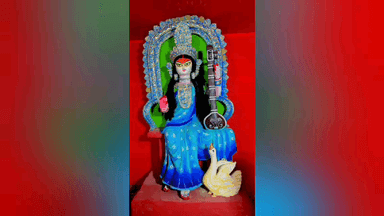 শালবনি: ৭০ ফুটের সরস্বতী আলোকসজ্জা শালবনিতে