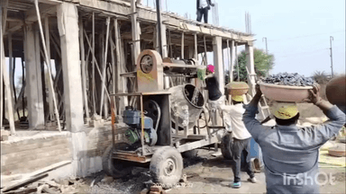 गुलाबगंज: गुलाबगंज में 1 साल पहले शुरू हुए खाटू श्याम बाबा मंदिर में छत बनाने का कार्य शुरू