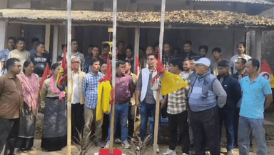 জামপুইজলা: খুমতিয়া বাজারে তিপ্রা মথা দলের প্রতিষ্ঠা দিবস উদযাপন