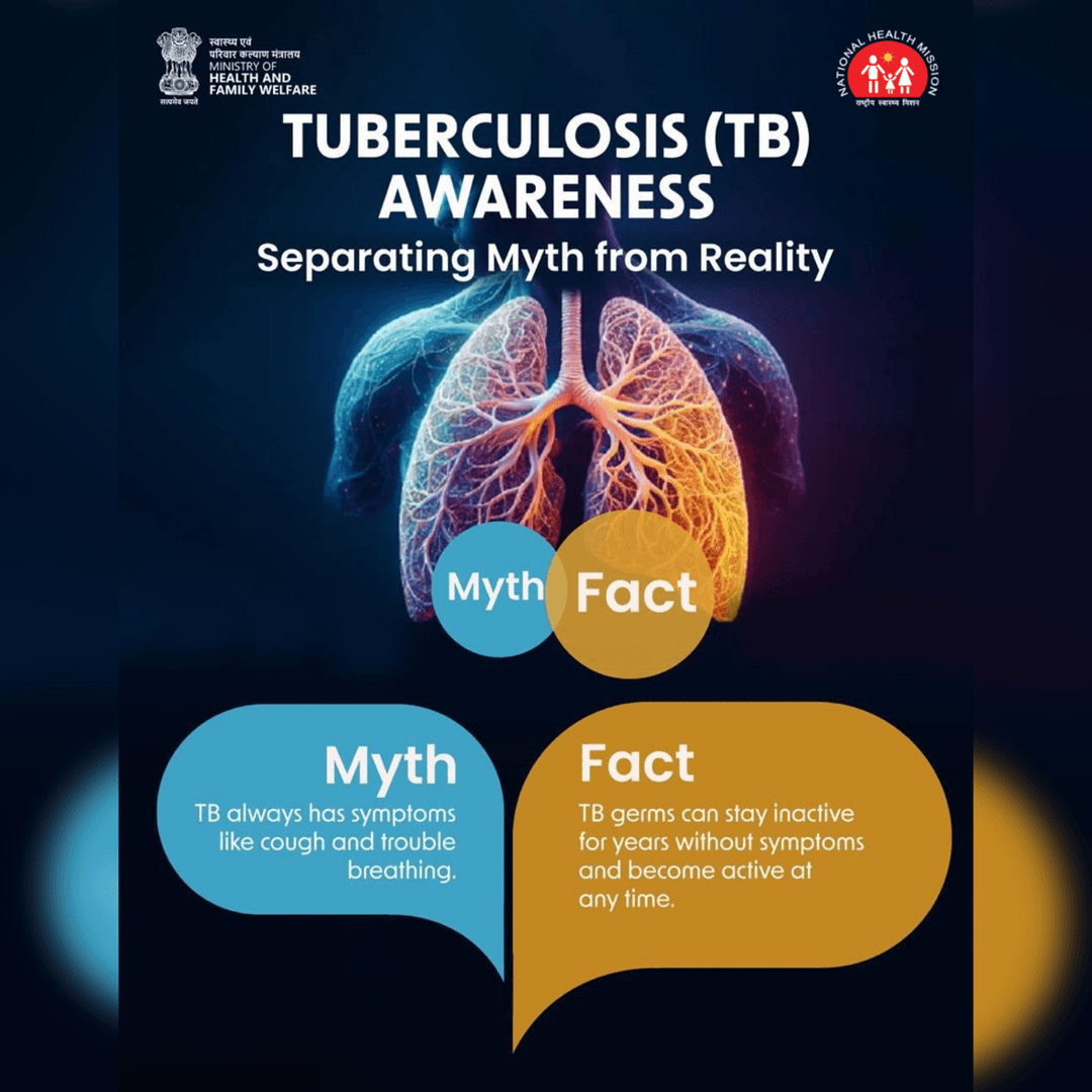 Understanding how TB spreads helps stop it in its tracks. Let’s replace myths with facts and strengthen the fight against TB under the second phase of the intensified 100 Days TB Mukt Bharat Abhiyaan. #TBMuktBharat #EndTB #100DaysOfTBElimination