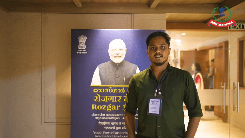 Rozgar Mela- 19.09.2026- Sharing of Joy by Shri Ananthu On being appointed as Office Superintendent in Income Tax Department