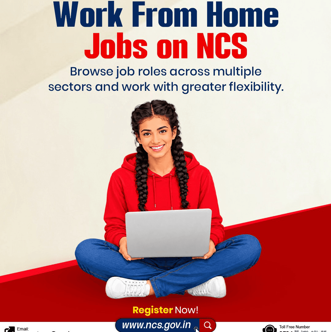Whether you're starting your career or seeking new opportunities, the NCS Portal offers verified Work From Home jobs across multiple sectors. Register today, explore job openings, and apply for roles that match your skills. www.ncs.gov.in #NationalCareerService #WorkFromHome #WFHJobs