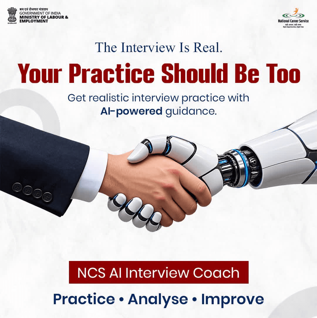 With the NCS AI Interview Coach, practise role-specific interview questions, receive instant AI-powered feedback, and identify areas for improvement. Build confidence, improve your responses, and get ready to face your next interview. ЁЯМР Explore NCS: www.ncs.gov.in #NationalCareerService #AIInterviewCoach #InterviewPreparation