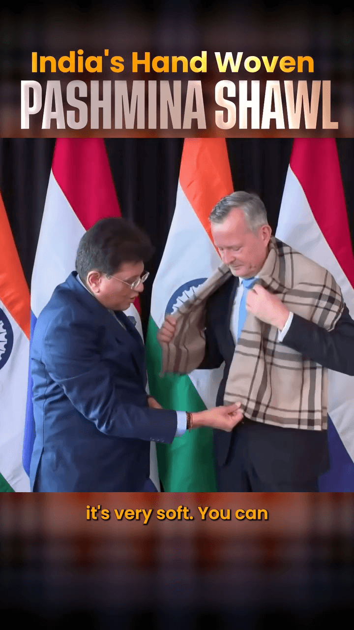 Presented India's Gl-tagged Pashmina shawl to Mr. Arthur van Dijk, King's Commissioner of the Province of Noord-Holland.