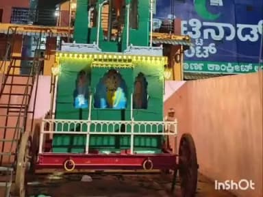 ಹುಮ್ನಾಬಾದ್: ವೀರಭದ್ರೇಶ್ವರ ಜಾತ್ರೆ ಹಿನ್ನೆಲೆಯಲ್ಲಿ ನಗರದಲ್ಲಿ ನವ ವರ್ಣದೊಂದಿಗೆ ವಿದ್ಯುತ್ ದೀಪಗಳಿಂದ ಅಲಂಕೃತಗೊಂಡ ರಥ