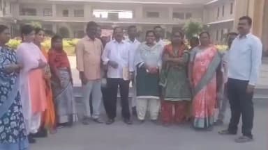 అసిఫాబాద్: పెండింగ్ జీతాలు చెల్లించాలని ఆసిఫాబాద్ కలెక్టర్ కు వినతి పత్రం అందజేసిన కార్మికులు