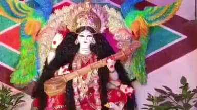 बसिया: बसिया में स्कूल सहित सार्वजनिक जगहों पर मूर्ति स्थापित कर मां शारदे की पूजा हो रही है