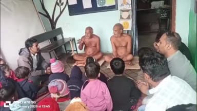 देवेंद्रनगर: वर्धमान पब्लिक स्कूल, देवेंद्र नगर में जैन मुनिश्री का भ्रमण, बच्चों को धर्म और शिक्षा का मार्गदर्शन