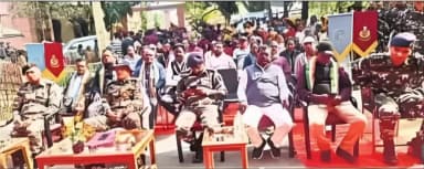 सिकटी: कुर्साकांटा में गणतंत्र दिवस के पूर्व एसएसबी ने निकाली तिरंगा रैली