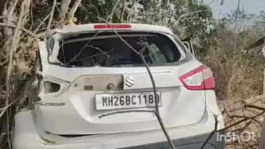 चाकूर: उदगीर नळेगाव रोडवर मोठा अपघात एरटिगा कार थेट खड्ड्यात