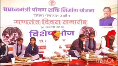 उज्जैन ग्रामीण: गणतंत्र दिवस पर मुख्यमंत्री डॉ. मोहन यादव मोहनपुरा के शासकीय हाई स्कूल में आयोजित विशेष भोज में शामिल हुए