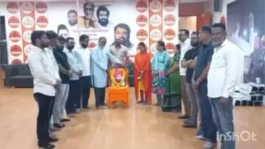 नांदगाव: मालेगाव चौफुली येथील आमदार सुभाष कांदे यांच्या संपर्क कार्यालयात धर्मवीर आनंद दिघे यांची जयंती साजरी