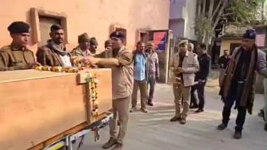 विजयनगर: बड़ली में हुई घटना में माइनिंग गार्ड अमर सिंह की मौत के बाद पुलिस प्रशासन ने दी श्रद्धांजलि