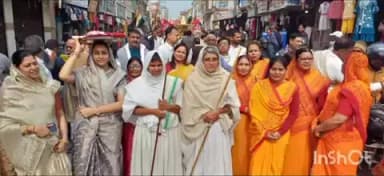 फारबिसगंज: जैन मंदिर के 38वें वार्षिकोत्सव के उपलक्ष्य में जैन समुदाय ने निकाली भव्य शोभा यात्रा