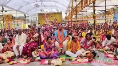 जगदलपुर: रजत जयंती वार्षिकोत्सव में आस्था का महासंगम, बालाजी मंदिर में 380 जोड़ों ने भगवान सत्यनारायण कथा की