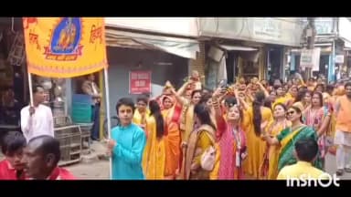 कटनी नगर: श्रीरंगनाथ मंदिर में श्रीमद्भागवत कथा के लिए गोल बाजार से निकली भव्य शोभायात्रा