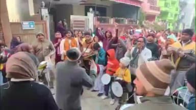 नारनौल: राधा कृष्ण प्रभात फेरी संगठन ने रेवाड़ी रोड, नारनौल के पास से निकाली प्रभात फेरी