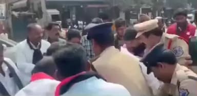 మేడ్చల్: హెచ్ఎంటి నగర్ లో సీఎం రేవంత్ రెడ్డి దిష్టిబొమ్మ దగ్ధం కార్యక్రమాన్ని భగ్నం చేసిన పోలీసులు