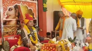 पोलायकलां: पोलायाकला में भागवत कथा के पांचवें दिन गोवर्धन पूजा में उमड़ा श्रद्धालुओं का जनसैलाब