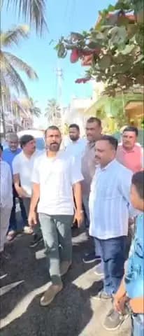 ನಿಂಗೆಗೌಡ ಬಡಾವಣೆಯಲ್ಲಿ ರಸ್ತೆ ಉದ್ಘಾಟನೆಗೆ ಬಂದು ಕಳಪೆ ಕಾಮಗಾರಿ ನೋಡಿ ಉದ್ಘಾಟಿಸದೆ ಹೋದ ಶಾಸಕ ಮಂತರ್ ಗೌಡ