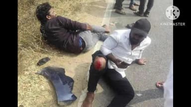 భువనగిరి: భువనగిరి గజ్వేల్ రహదారిపై ప్రమాదం ఇద్దరికీ తీవ్ర గాయాలు