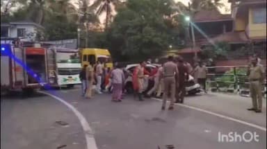 പുനലൂർ: അഞ്ചലില് കാറും ബസും കൂട്ടിയിടിച്ച് ഒരാള്ക്ക് പരിക്കേറ്റു