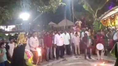 అభయాంజనేయ స్వామి ఉత్సవాల సందర్భంగా సాంస్కృతిక కార్యక్రమాలు, ఆకట్టుకున్న శక్తి వేషాలు