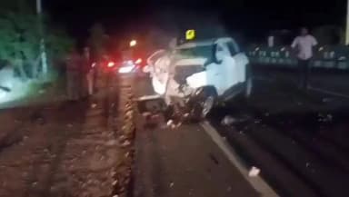 ஒட்டன்சத்திரம்: கள்ளிமந்தயம் அருகே சாலையின் தடுப்புச் சுவரின் மீது கார் மோதி விபத்து - ஒருவர் பலி