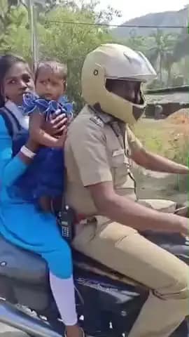 குடியாத்தம்: சைனகுண்டா பகுதியில் தனது இருசக்கர வாகனத்தில் அழைத்துச் சென்று பெண்ணை சொந்த ஊரில் விட்ட உதவி ஆய்வாளர் வைரலாகும் வீடியோ